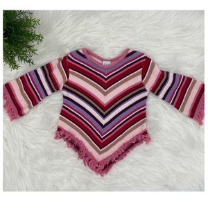 Gap little girl's pink stripe poncho sweater